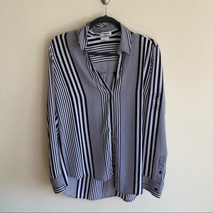 Express black and white slim fit portifino top